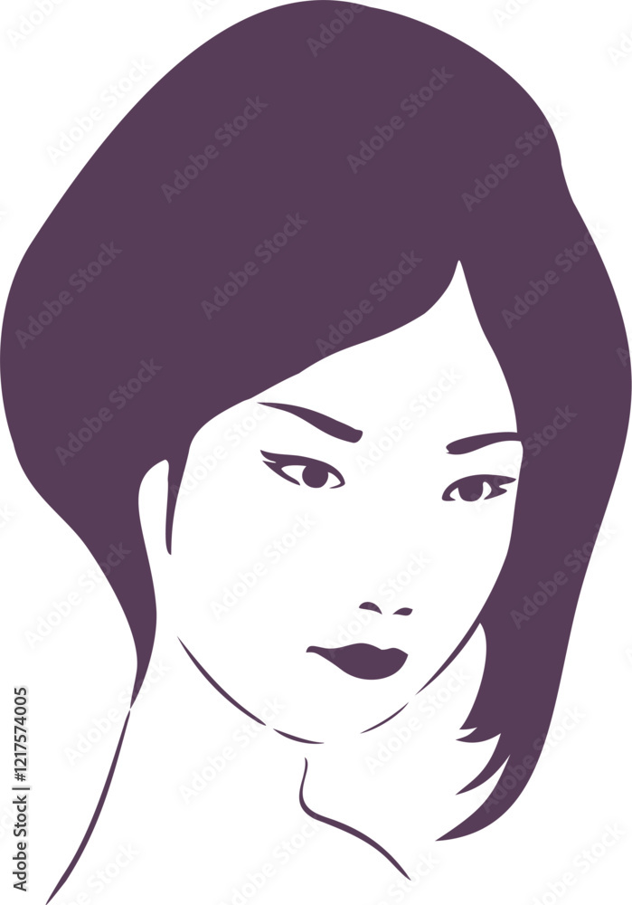 Design of asian woman expression Design of asian woman expression