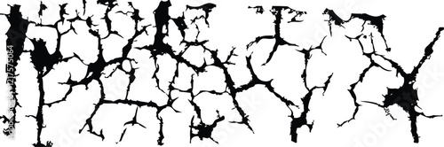 abstract cracked texture with organic, jagged lines. Perfect for creating grunge-inspired designs, backgrounds, or overlays. Transparent background for easy use.