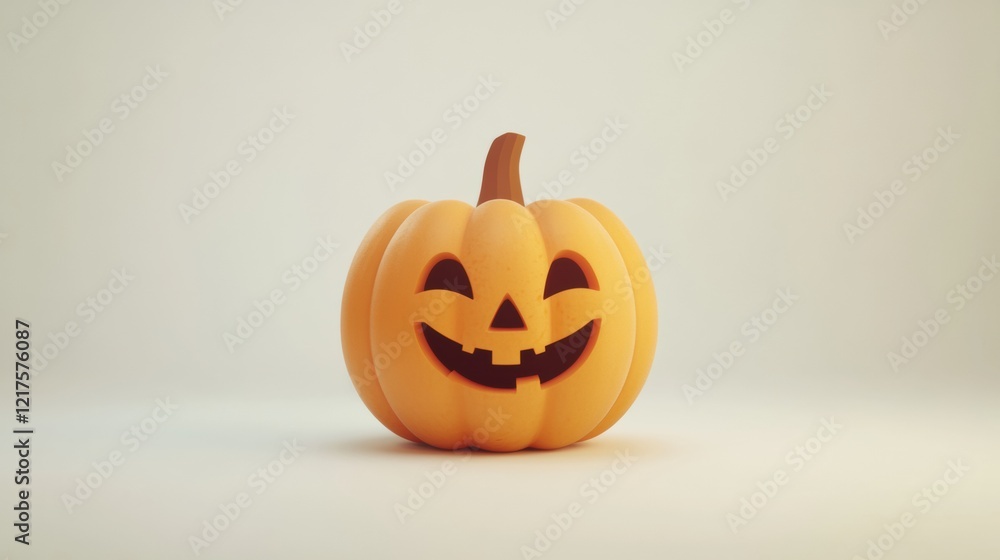 A simple jack-o'-lantern with a cheerful face, isolated on a white background for a lighthearted Halloween vibe A simple jack-o'-lantern with a cheerful face, isolated on a white background for a lighthearted Halloween vibe