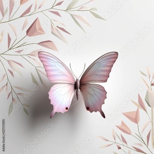 A delicate butterfly takes center stage.AI generated