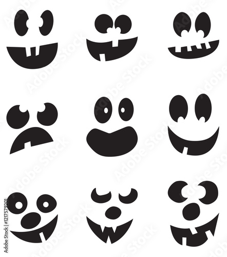 A set of cartoon faces with different expressions