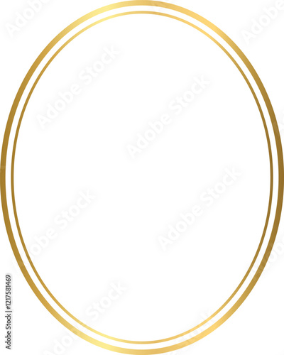 oval round photo frame  isolated over transparent background 