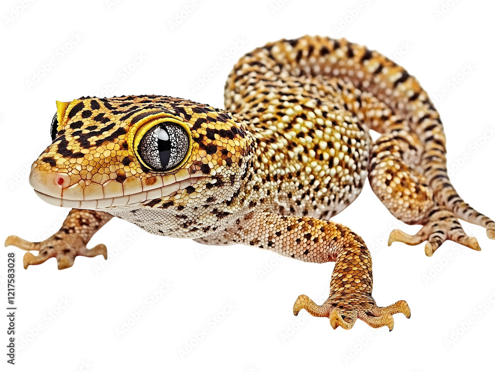 Naklejka premium A gecko with a long, pointed tail PNG transparent.