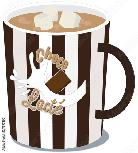 Tasse chocolat chaud lait guimauve