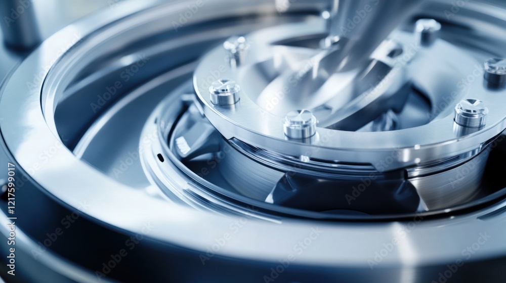 A detailed image of a laboratory centrifuge in operation with a clean, clinical backdrop, Scientific style A detailed image of a laboratory centrifuge in operation with a clean, clinical backdrop, Scientific style