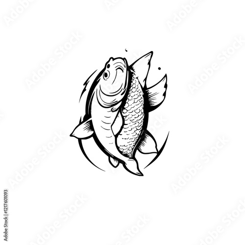 Carp Fish Vector Logo Design