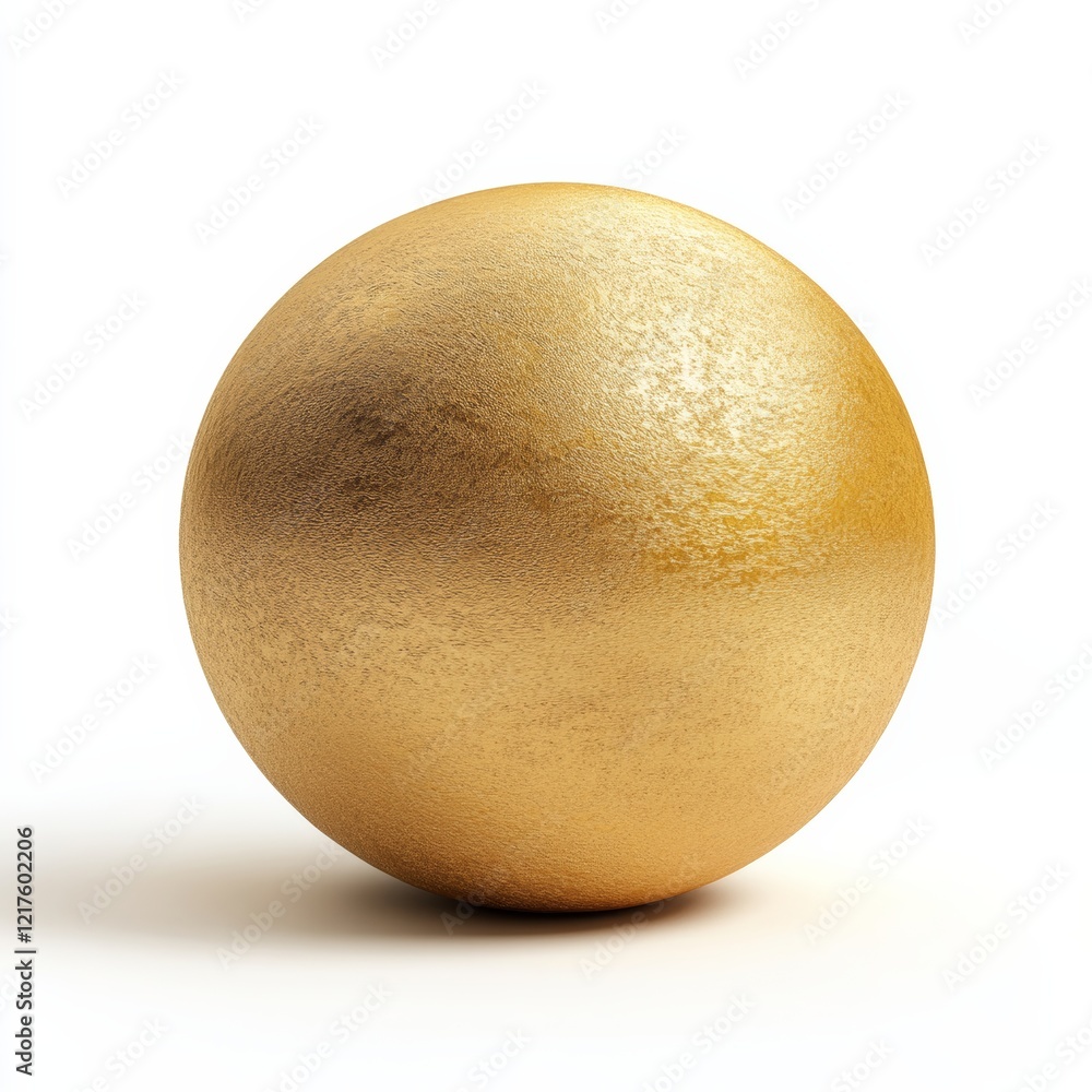 Perfectly Round Golden Melon with Smooth Skin on White Background Perfectly Round Golden Melon with Smooth Skin on White Background