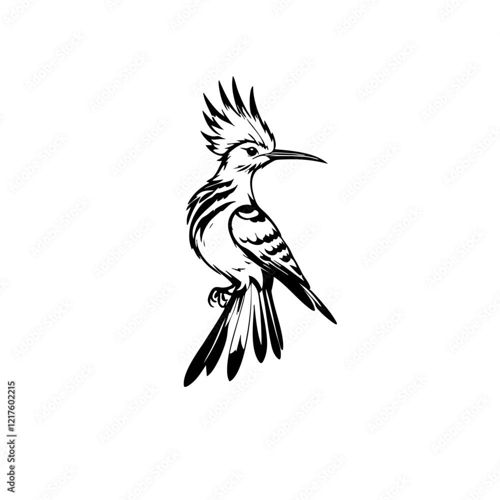 Obraz premium Eurasian Hoopoe Vector Logo Design