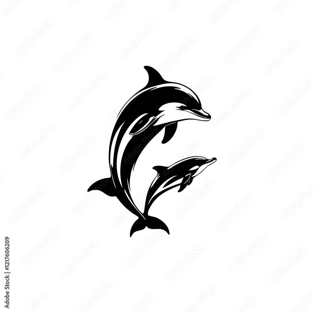 Naklejka premium Dolphin Vector Logo Design