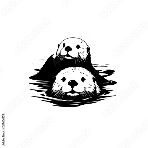 Sea Otter Vector Logo Design