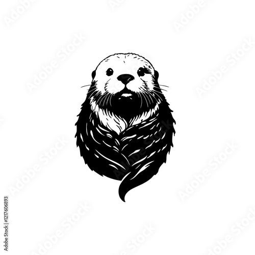 Sea Otter Vector Logo Design