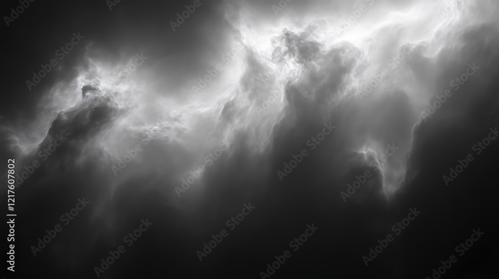 Obraz premium Abstract grayscale cloudscape atmospheric light and shadow
