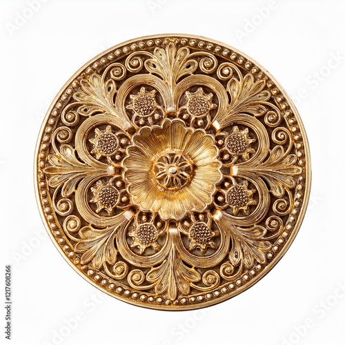 Golden Ornament with Refined Cut-Out Motifs