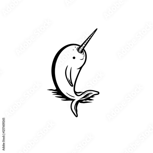 Narwhal Vector Logo Design