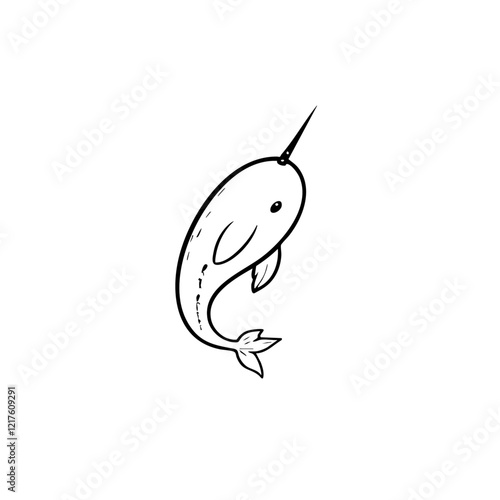 Narwhal Vector Logo Design