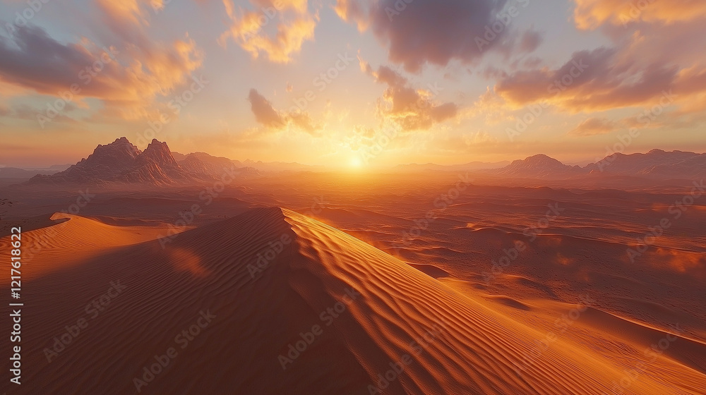 Majestic Desert Sunset with Sand Dune Majestic Desert Sunset with Sand Dune