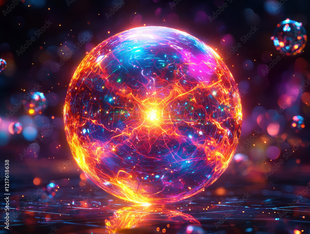Glowing quantum qubit radiating vibrant energy waves in a futuristic void with floating particles and a cinematic atmosphere Glowing quantum qubit radiating vibrant energy waves in a futuristic void with floating particles and a cinematic atmosphere