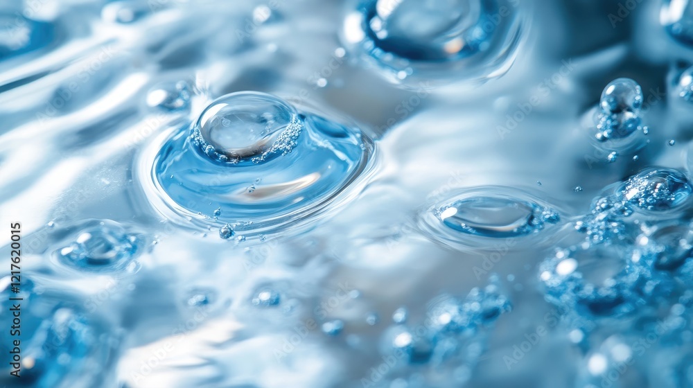 Close-up of water surface with bubbles and ripples creating a dynamic and textured background with Copy Space for text placement Close-up of water surface with bubbles and ripples creating a dynamic and textured background with Copy Space for text placement
