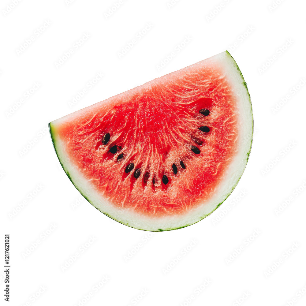 Freshly cut watermelon slice on a clean transparent background showcasing its vibrant red flesh and black seeds, watermelon on transparent background Freshly cut watermelon slice on a clean transparent background showcasing its vibrant red flesh and black seeds, watermelon on transparent background