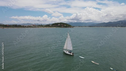 Boat - Sea -  Fishing - Brazil - Aerial Images (FHD4K)
