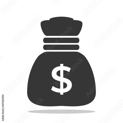 Money bag icon. Bag with dollar sign.