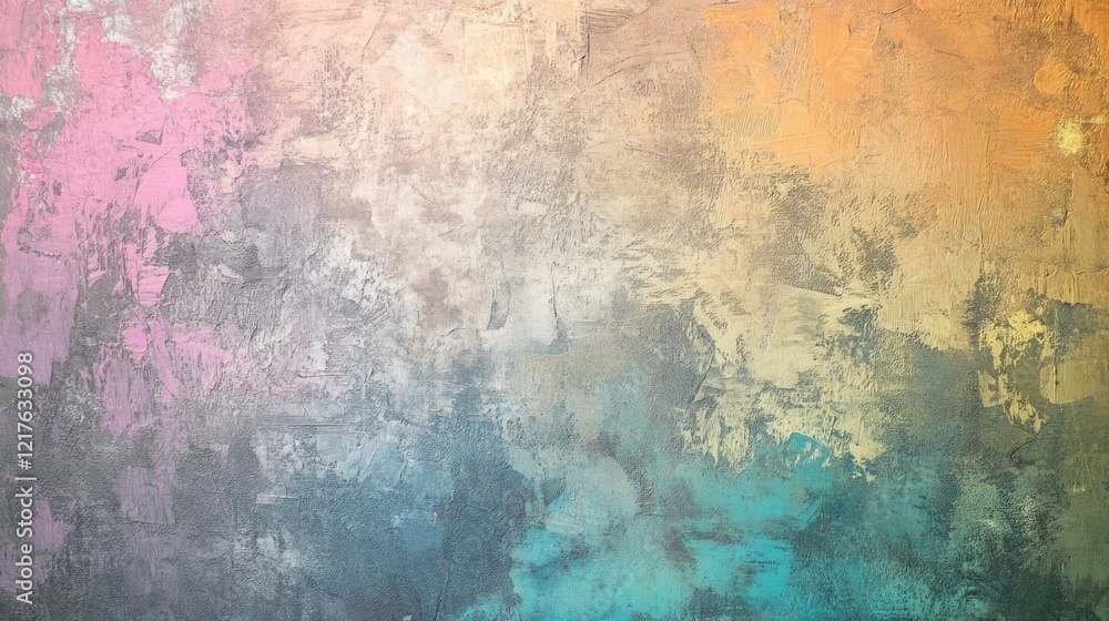 Abstract textured background with pastel colors of pink, orange, and blue in a blended pattern with Copy Space for text placement. Abstract textured background with pastel colors of pink, orange, and blue in a blended pattern with Copy Space for text placement.