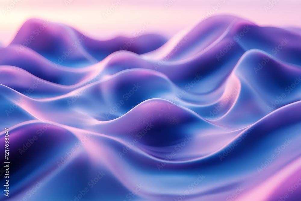 Fototapeta premium Beautiful waves of color create a serene atmosphere at twilight over a tranquil sea landscape
