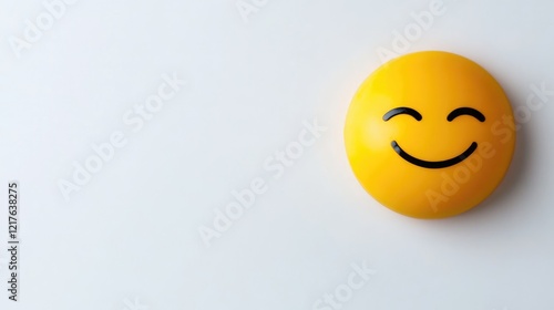 Wallpaper Mural Smiling yellow emoji on white background with copy space for text placement Torontodigital.ca
