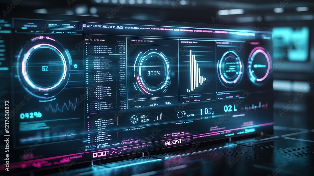 A futuristic OLED financial dashboard interface A futuristic OLED financial dashboard interface