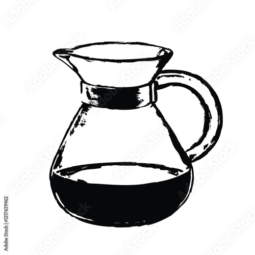 Hand-Drawn Coffee Pot Decanter Icon - Coffee Brewing Illustration