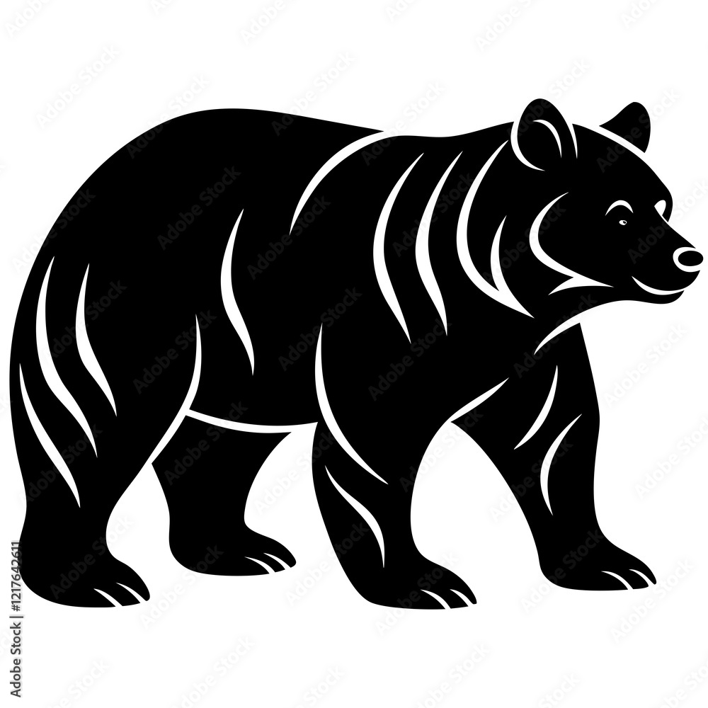 bear black silhouette vector, Simple silhouette Design vector icon with white background. Wild Animal Vector. bear black silhouette vector, Simple silhouette Design vector icon with white background. Wild Animal Vector.