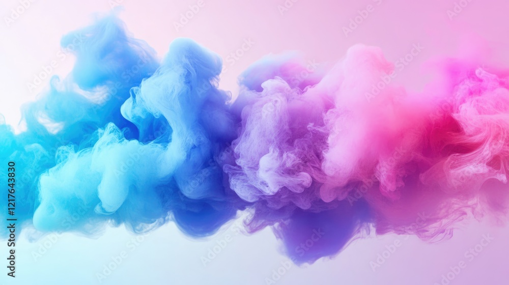 Fototapeta premium Colorful smoke background in shades of blue, purple, and pink with soft gradients and Copy Space for text placement
