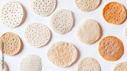 Assortment of natural acne patches in various colors arranged on a white background showcasing skincare and beauty solutions.