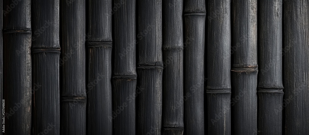 Fototapeta premium Black Spun Bamboo Texture Background Ideal for Creative Projects Featuring Ample Copyspace for Text and Design Elements