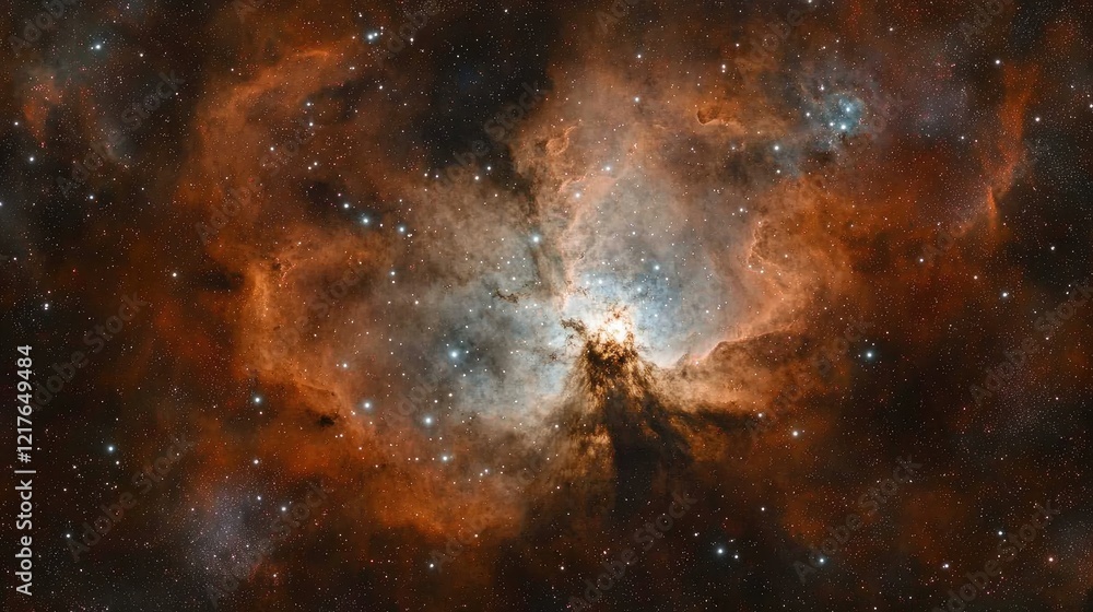 Obraz premium Colorful nebula in deep space with stars and cosmic dust, high-resolution astronomical image, Copy Space for text placement.