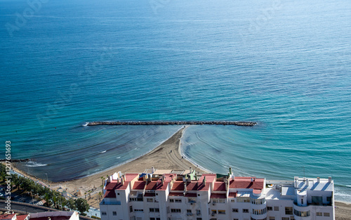 aerial view of the mediterranean shore at alicante