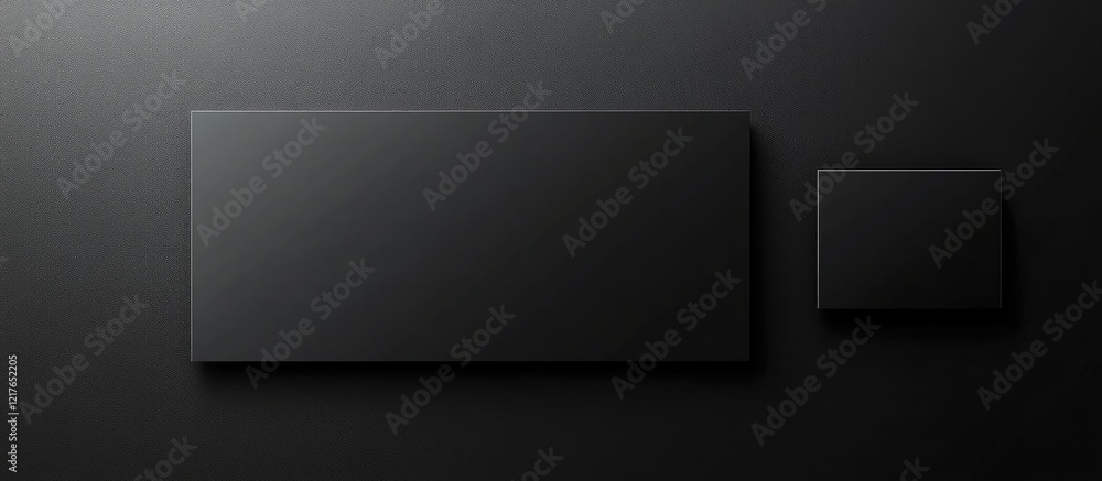 Elegant Black Reflective Business Card Design with Ample Copy Space for Personalized Branding and Contact Information Display Elegant Black Reflective Business Card Design with Ample Copy Space for Personalized Branding and Contact Information Display