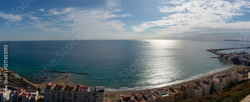 aerial view of the mediterranean shore at alicante