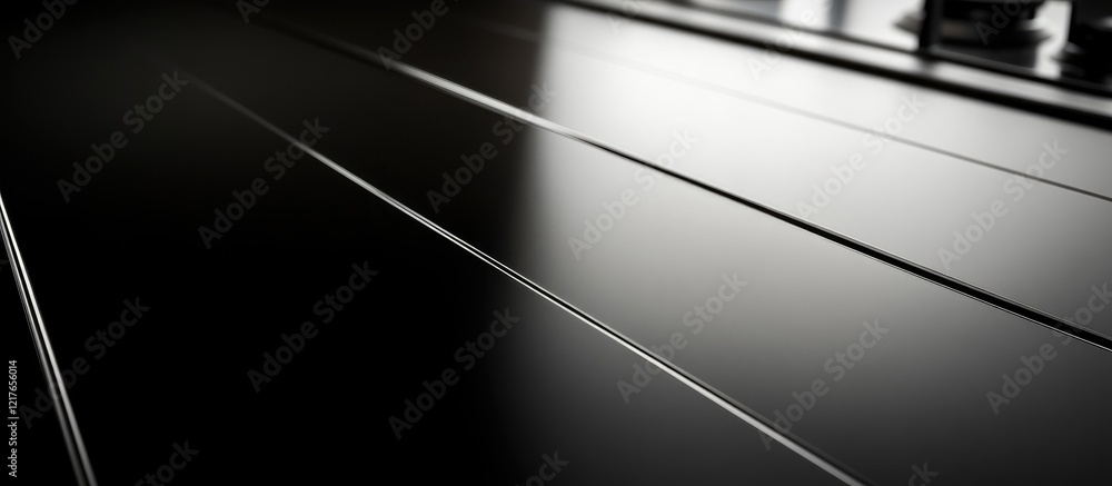 Black Stripes on Smooth Dark Surface of a Stove with Empty Copyspace for Text for Advertising or Design Purposes Black Stripes on Smooth Dark Surface of a Stove with Empty Copyspace for Text for Advertising or Design Purposes