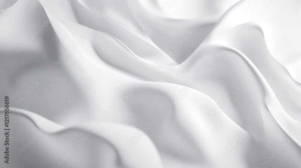 Obraz premium White mockup showcasing smooth, flowing fabric texture for creative design applications