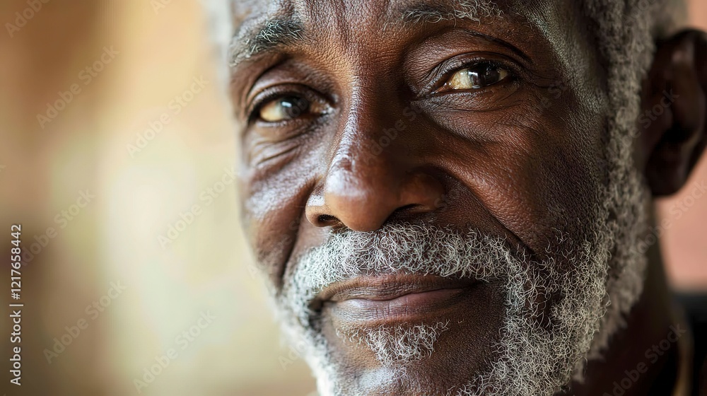 Close up of a senior man's face showcasing wisdom and experience in a serene setting Close up of a senior man's face showcasing wisdom and experience in a serene setting