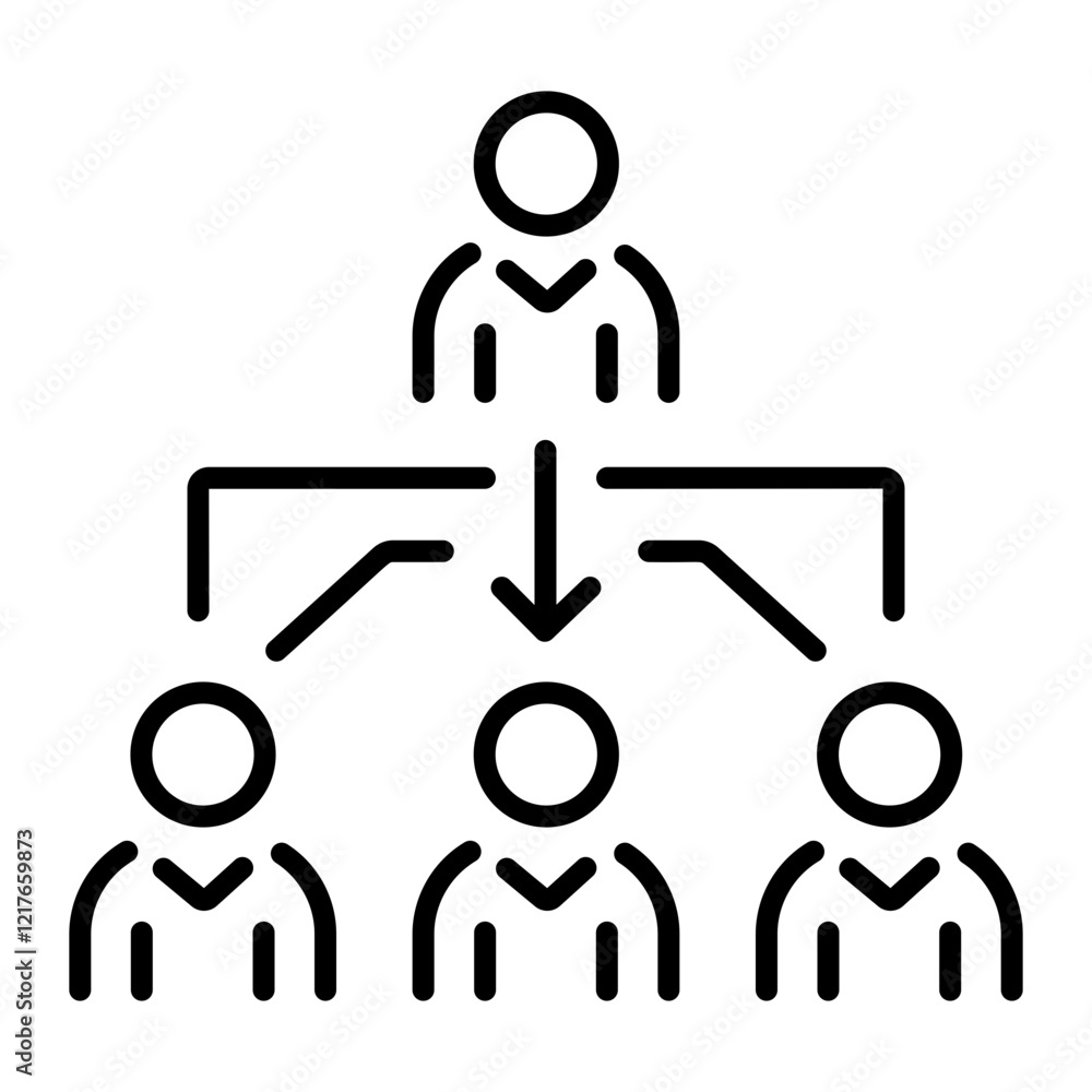 Fototapeta premium Management department icon in linear style 