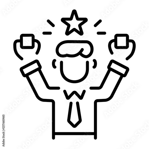 Moral booster character icon in linear style 