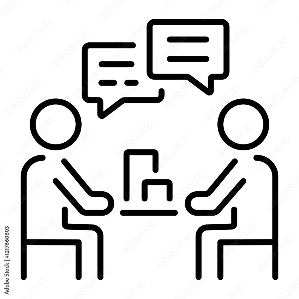 Peer mentoring icon in linear style Peer mentoring icon in linear style