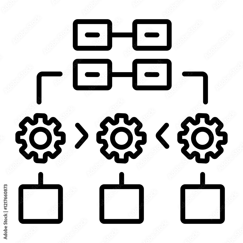 Task dependency icon in linear style 