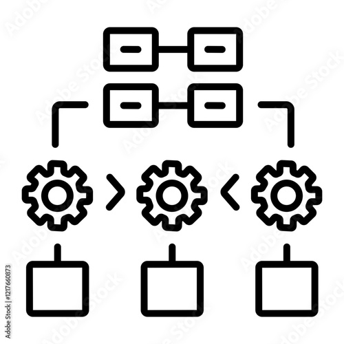 Task dependency icon in linear style 