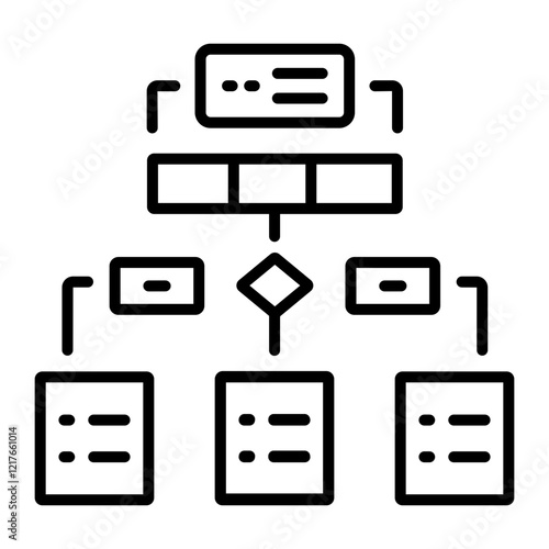 Subtask division icon in linear style 