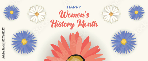 Women's History Month Celebration Banner. Womens History Month Background. Women's Contributions To Events In History and Contemporary Society Abstract Illustration Design