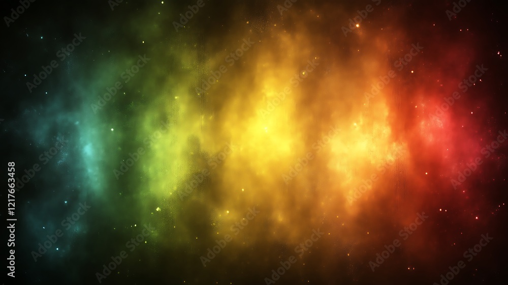 Naklejka premium Abstract Cosmic Nebula Rainbow Hues