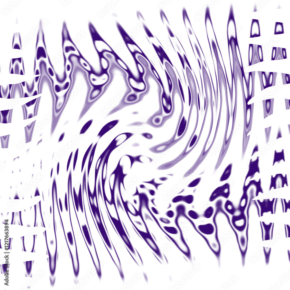 An abstract transparent psychedelic wavy spiral design element overlay.